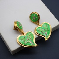 Heart Petal Green Lovely Elegant Earrings