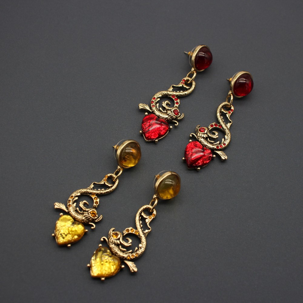 Heart Pendant Jewelry Vintage Earrings