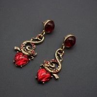 Heart Pendant Jewelry Vintage Earrings