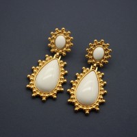 Lovely White Coral Gold Plated Earrings