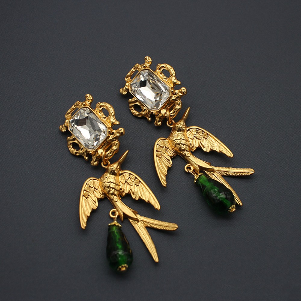 Lovely Swallow Gold Plated Fashion Earrings
