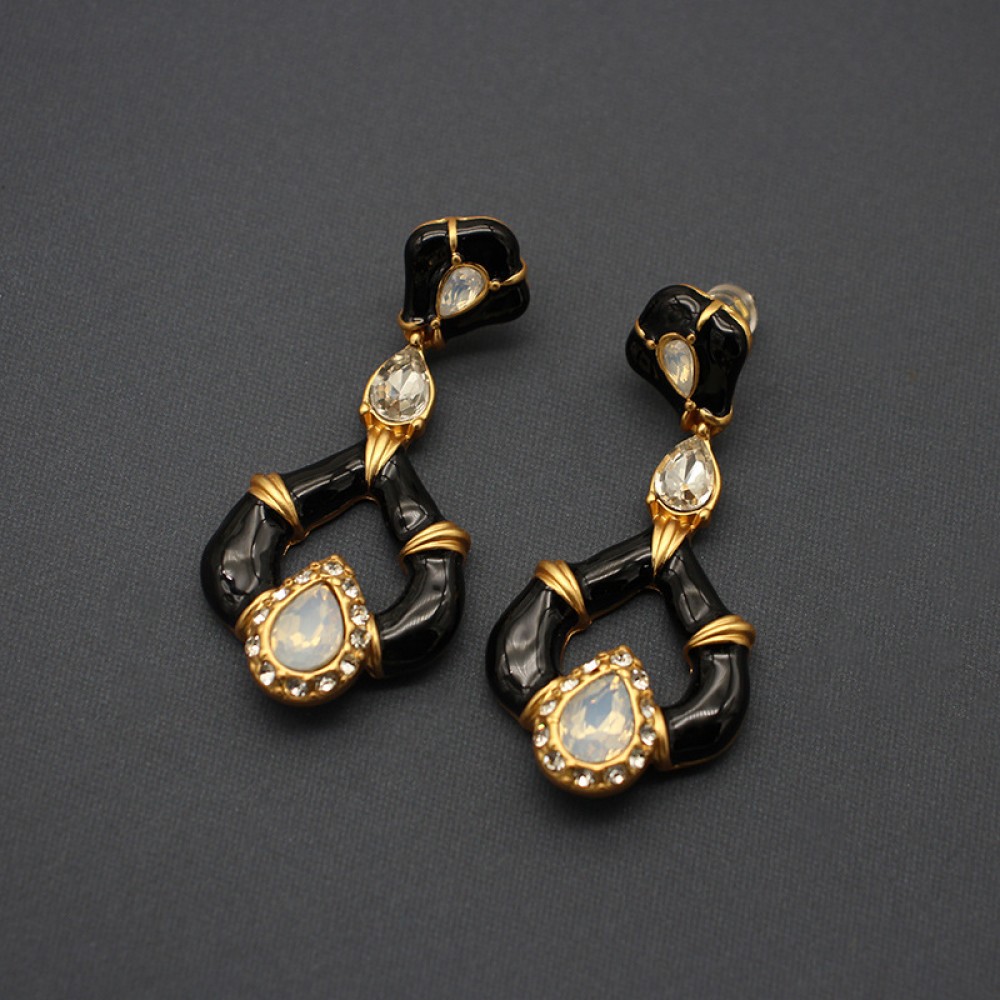 Black Designer Jewelry Vintage Earrings